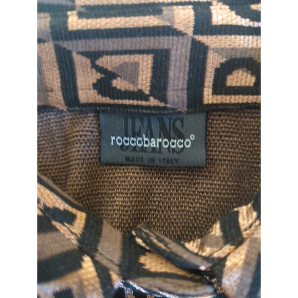 Vtg Made in Italy roccobarocco Blouse Women 8 Signature Design Retro Hippy Chic - Picture 3 of 12